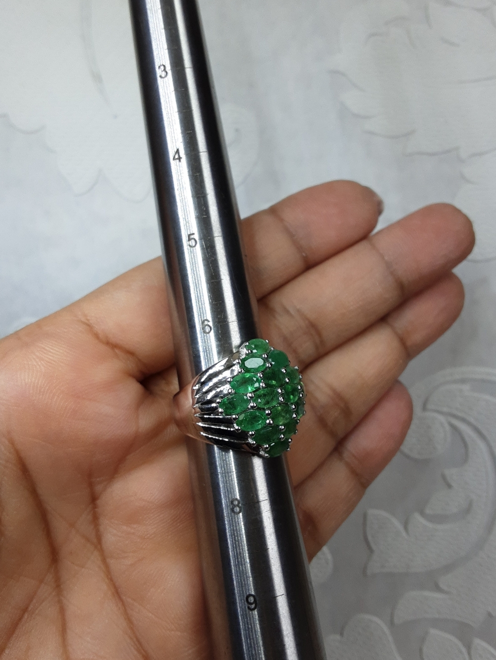 925 Emerald ring. - Picture 6 of 7